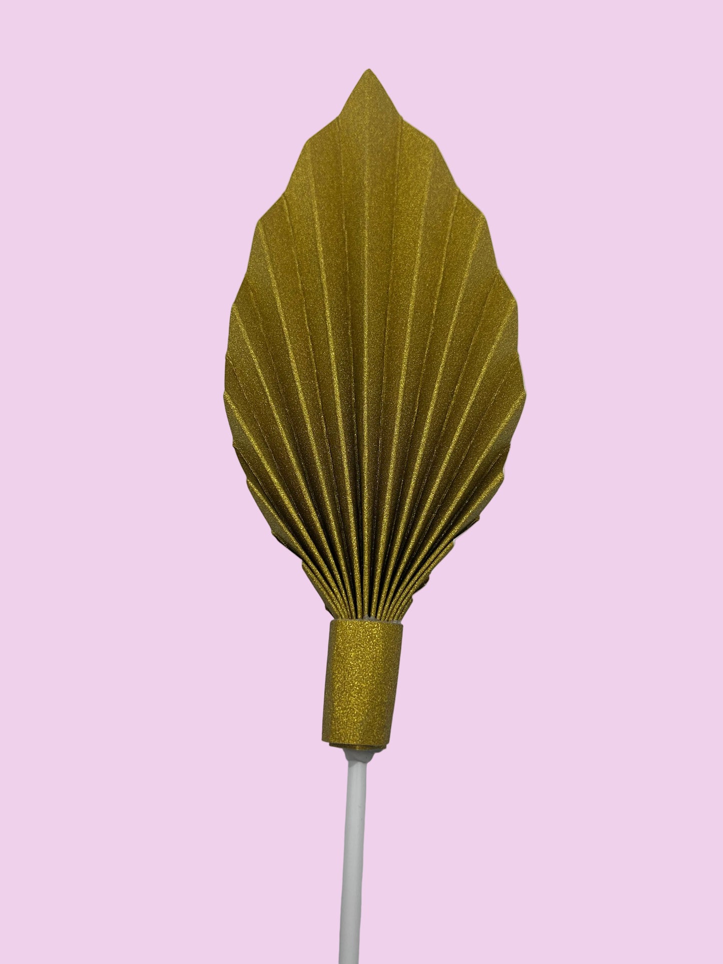 Glitter Gold Palm Leaf/Fan- 5 1/2”