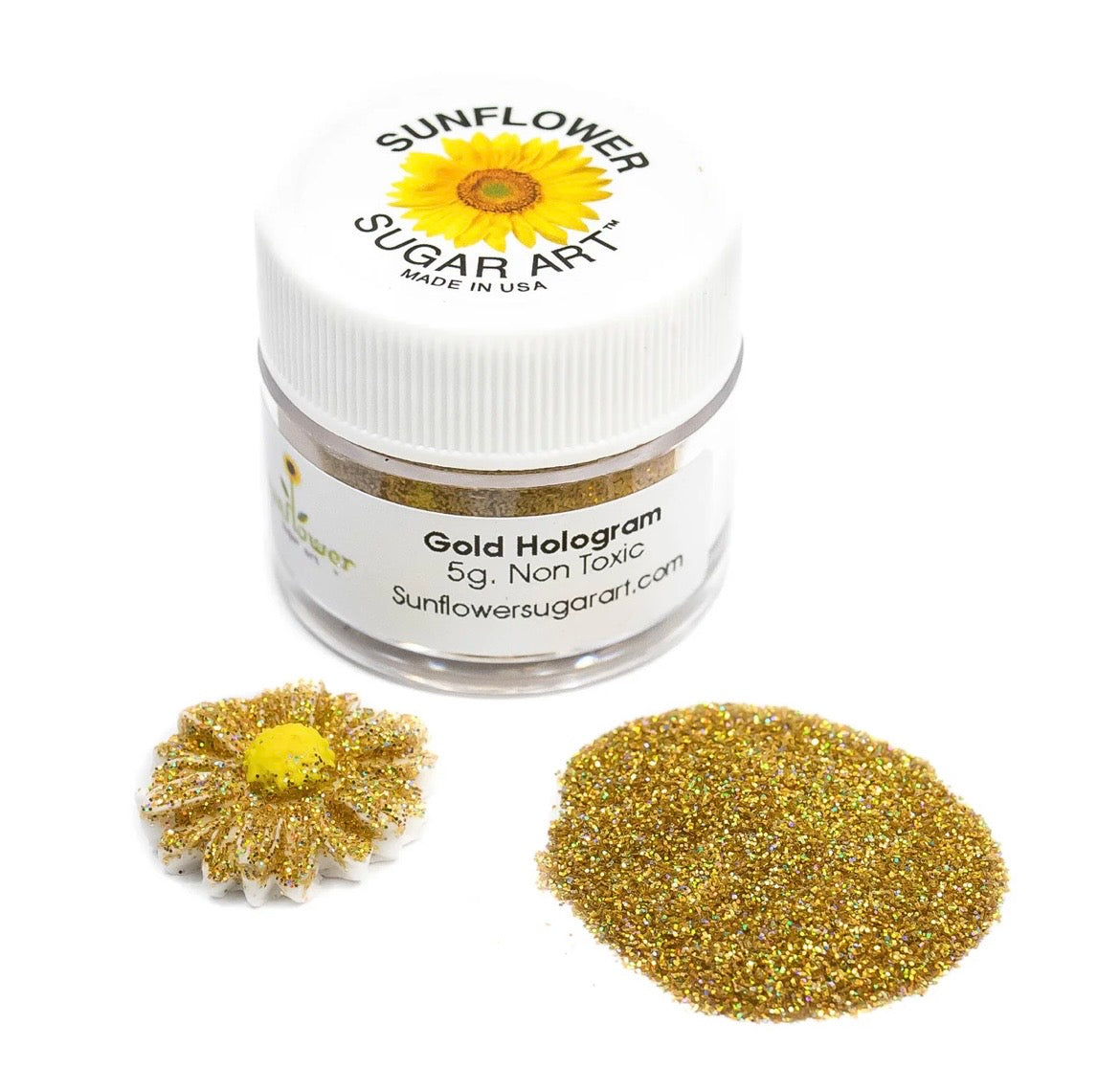 Sunflower Edible Glitter- Gold Hologram