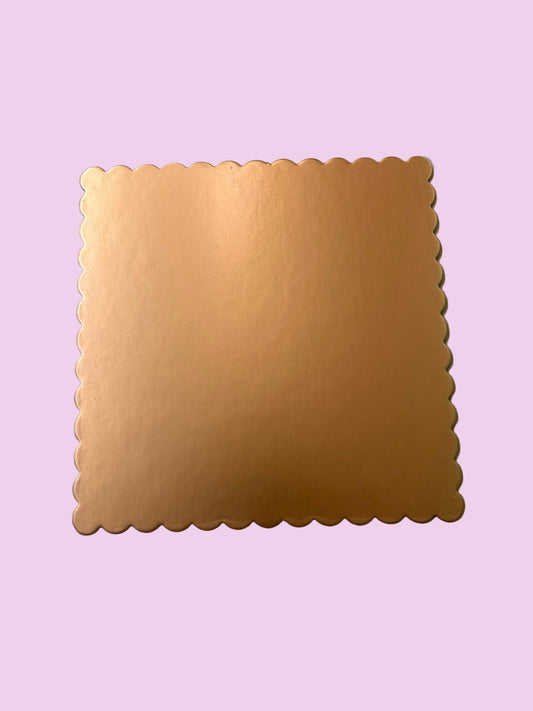 Gold Square Scalloped Diecut Board- 8 inch