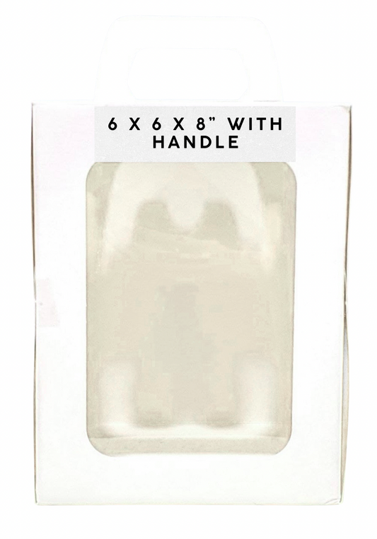 Tall cake box- 6x6x8” with handle