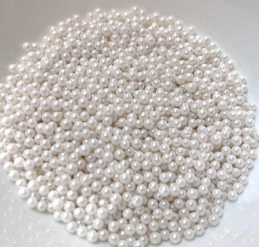 White Pearl Sprinkles- 3mm