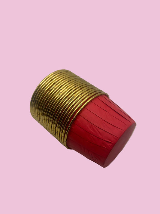 Red Metallic Cupcake Liners- 34pcs
