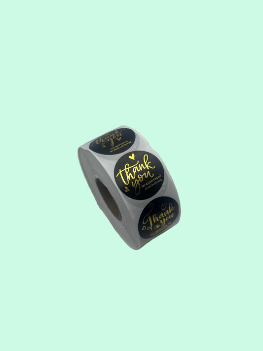 Thank you stickers- Black