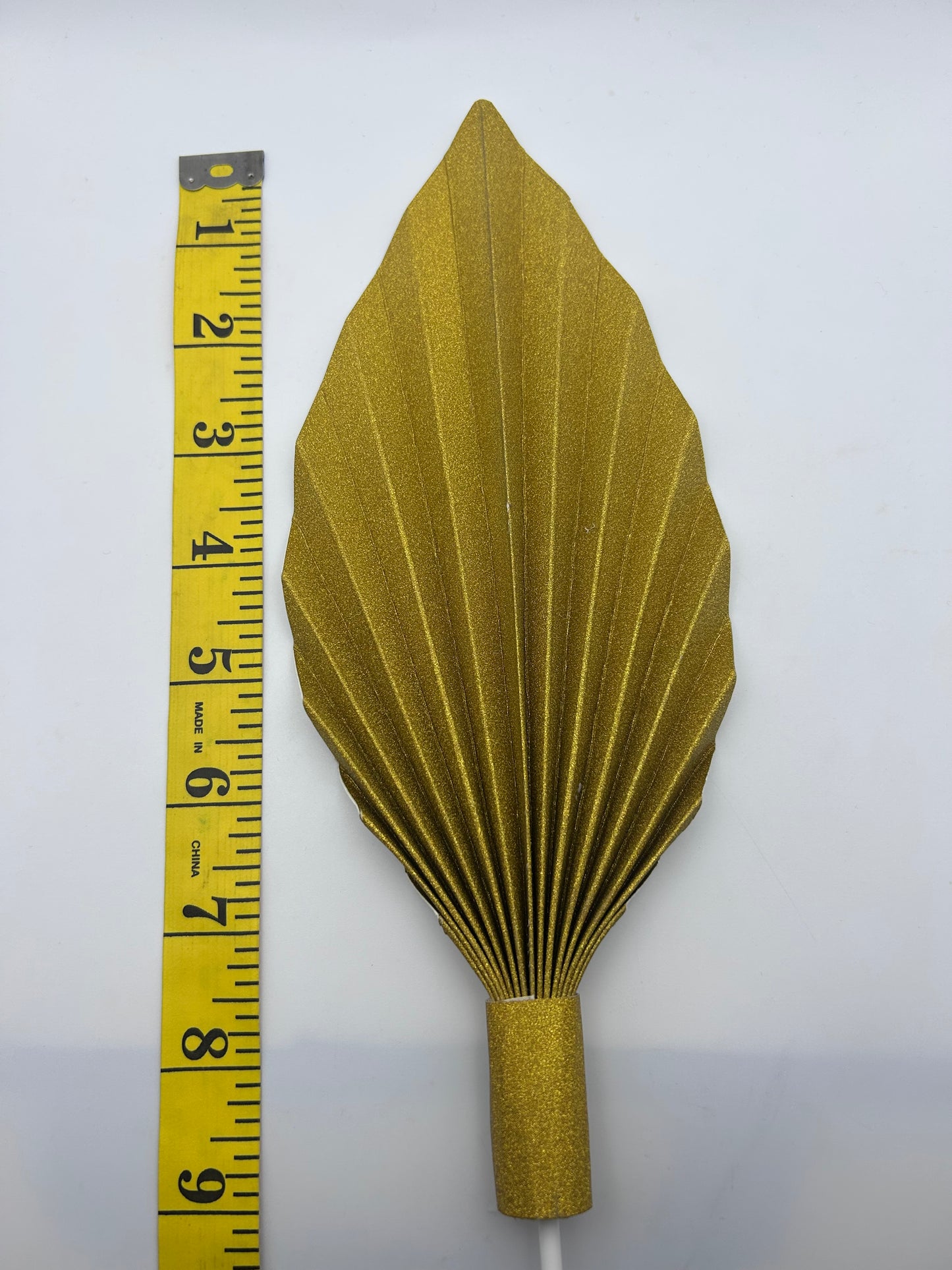Glitter Gold Palm Leaf/Fan- 7 1/2”
