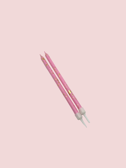 Pink Gold Splash Candles