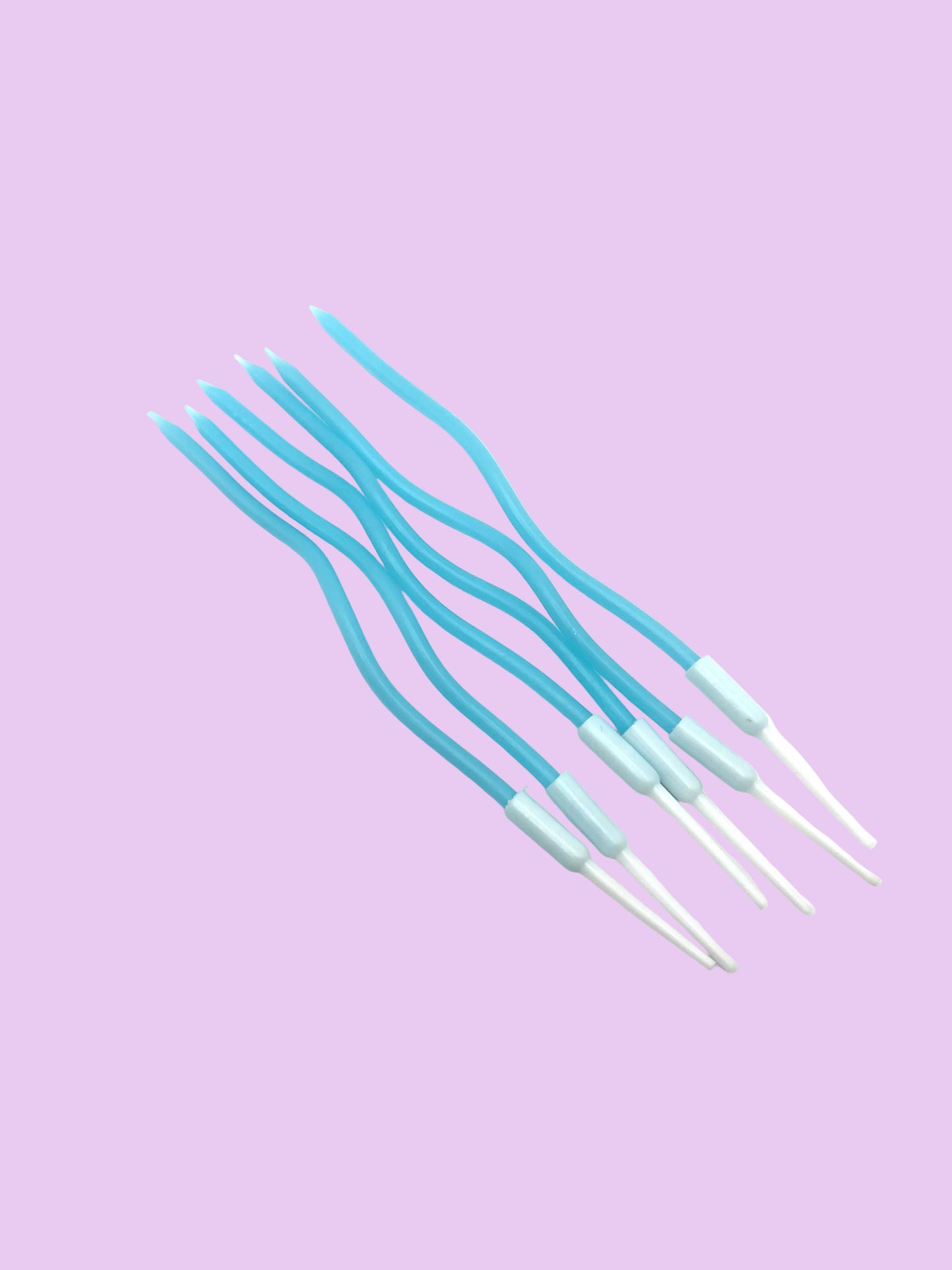 Pastel Blue Swirly Candles