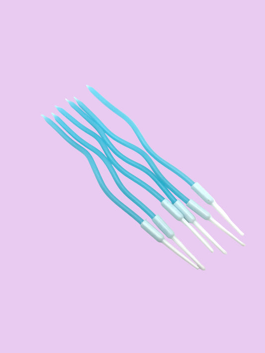 Pastel Blue Swirly Candles