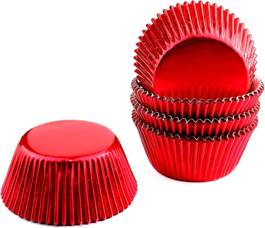 Regular Metallic Red Cupcake Liners