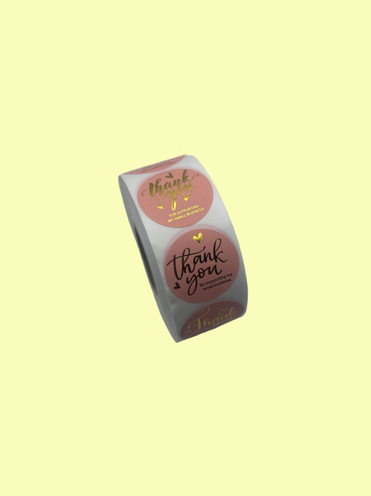 Thank you stickers- Pink