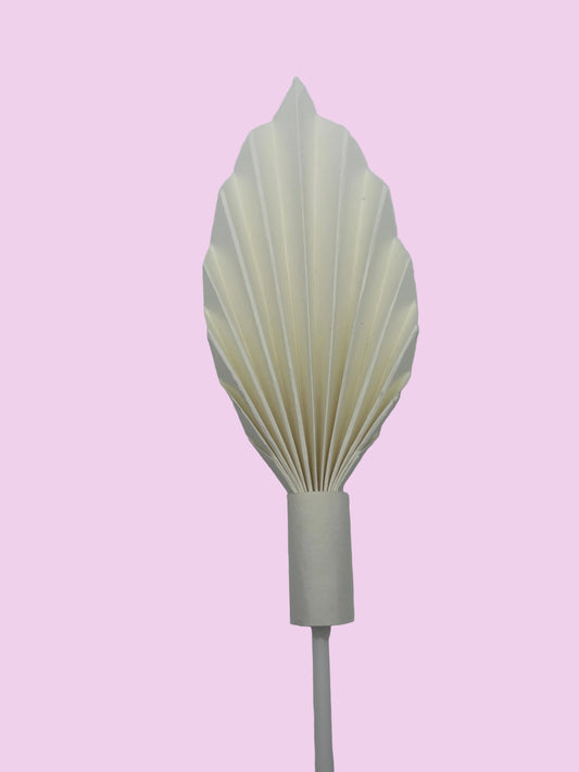 Medium White Palm Leaf/Fan- 5”