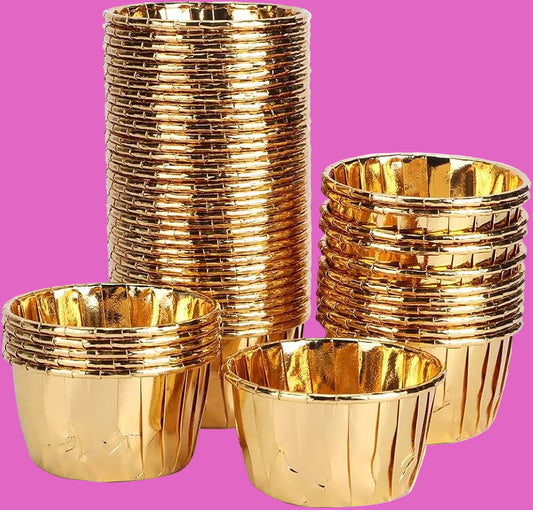 Gold Metallic Cupcake Liners- 12pcs