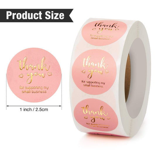 Thank you stickers- Pink