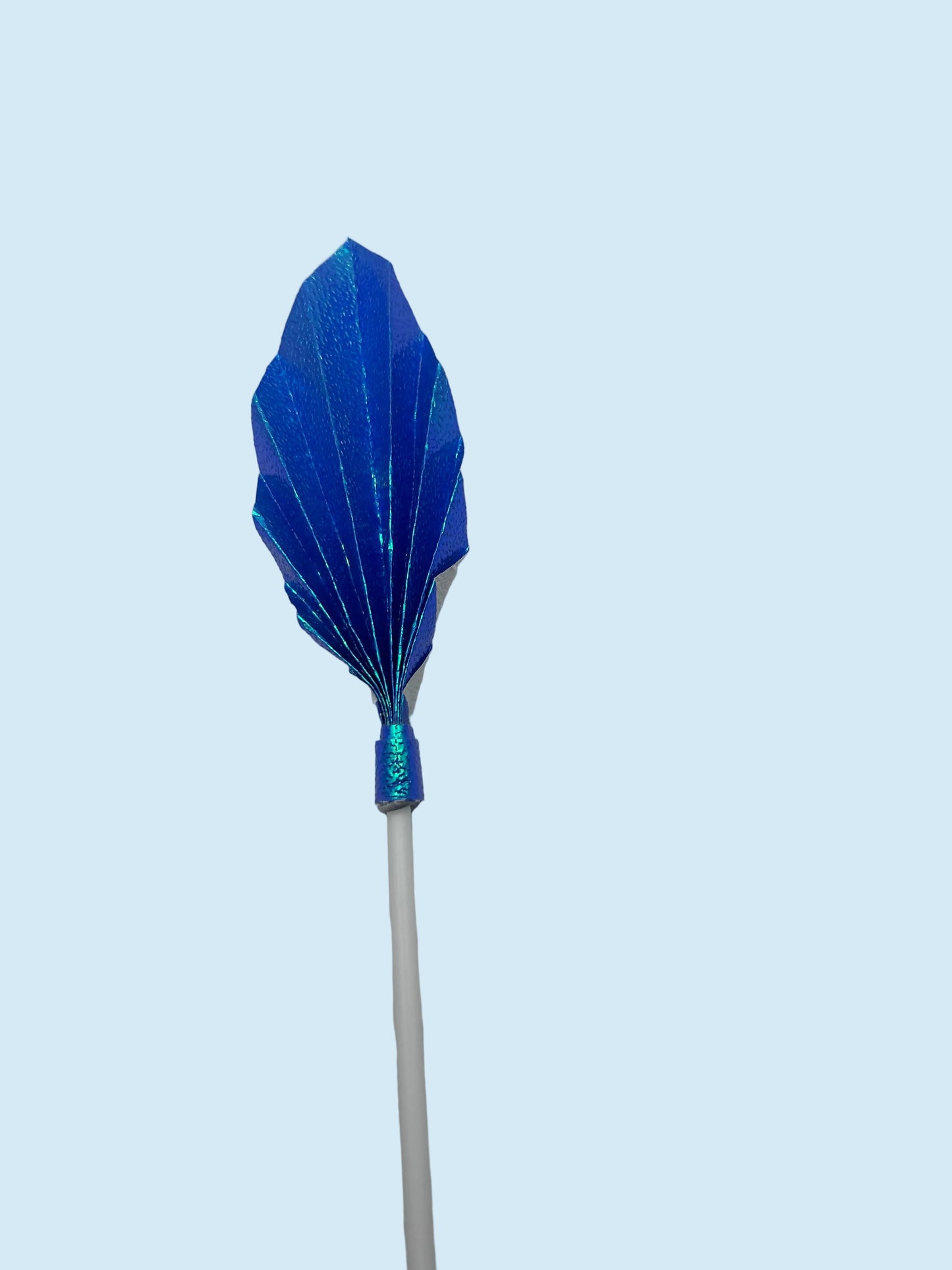 Iridescent Blue Palm Leaf/Fan- 3 1/2”