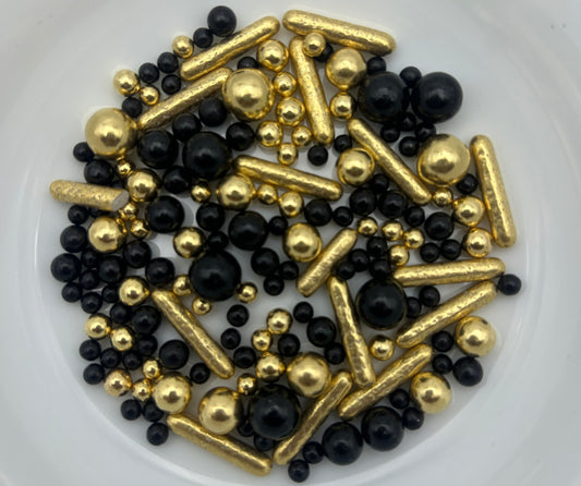 Black and Gold Sprinkle Mix
