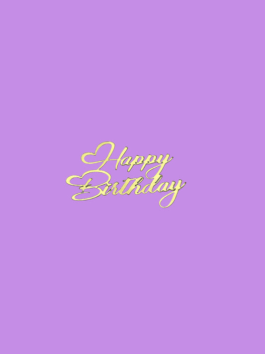 Mini Happy Birthday- Gold Mirror Metallic