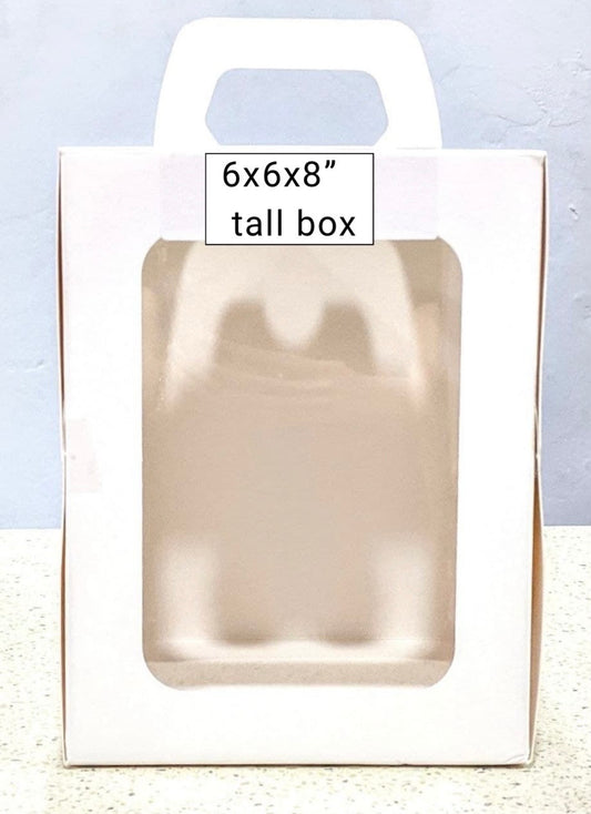 Tall cake box- 6x6x8” with handle