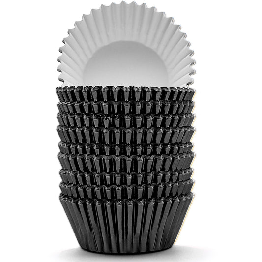 Regular Metallic Black Cupcake Liners