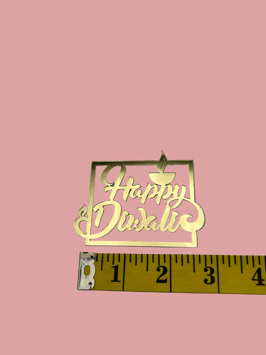 Happy Divali Topper- Square with Deya
