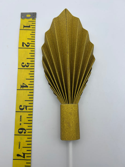 Glitter Gold Palm Leaf/Fan- 4 1/2”