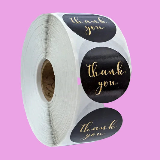 Thank you stickers- Black