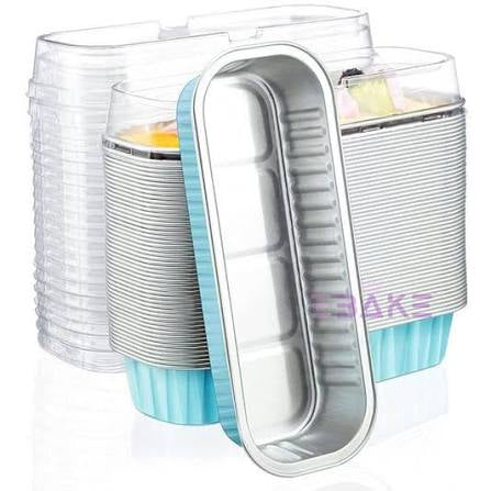 Mini Loaf Pans with lids- Blue