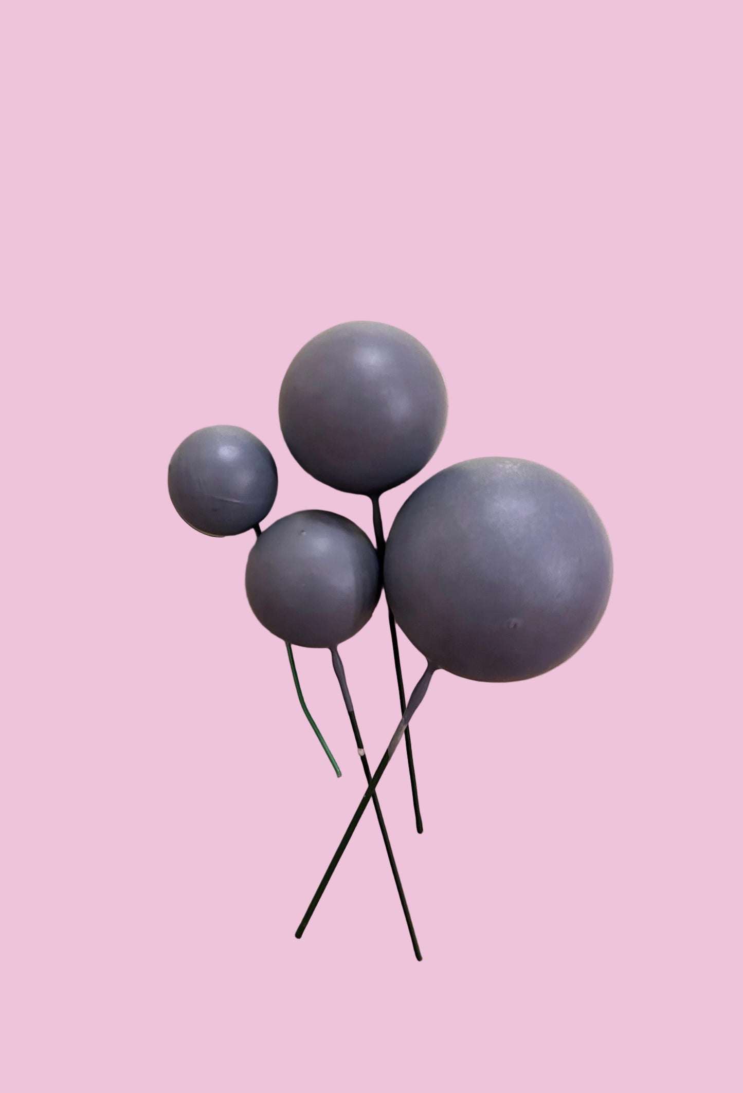 Grey Blue Faux Balls