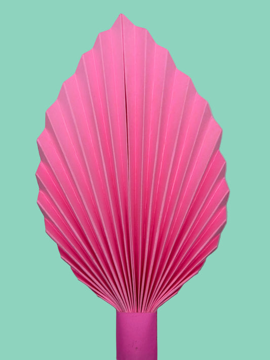 Pink Palm Leaf/Fan- 8”