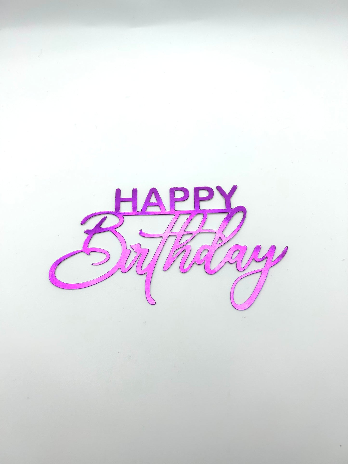 Mirror Metallic Happy Birthday- Purple/Pink