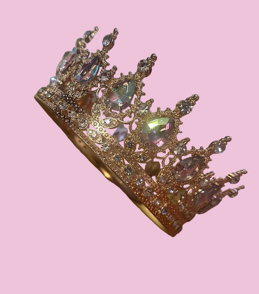 5 inch Gold Iridescent Gem studded crown