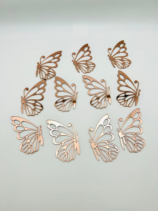 Half Rosegold Acrylic butterflies