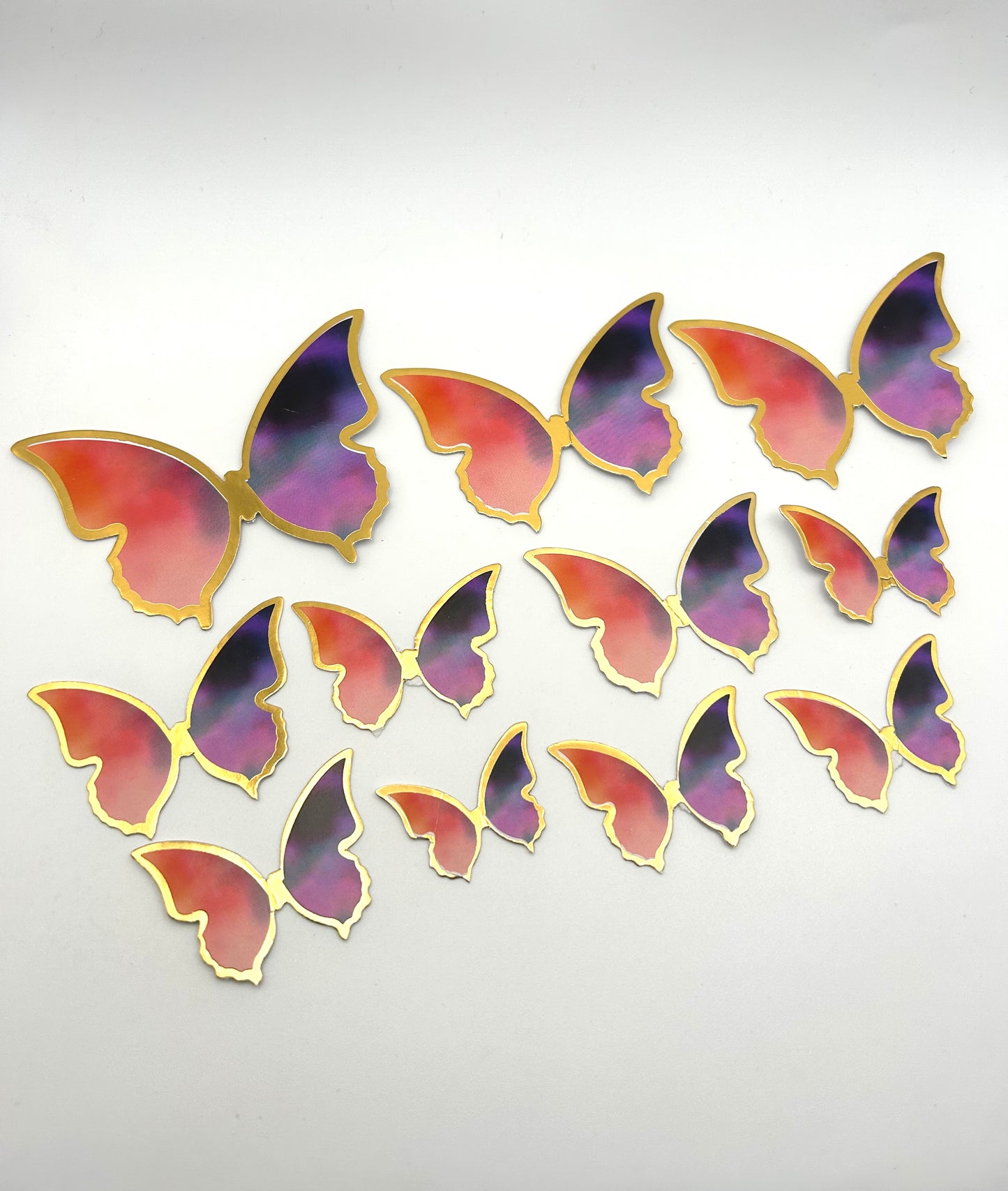 Marbled purple and red butterflies