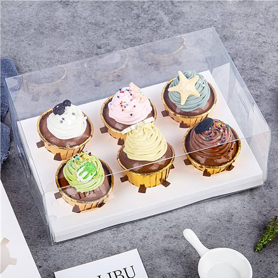 Transparent cupcake box- 6 count