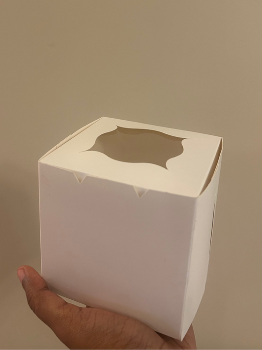 Single Cupcake box- 4x4x4” with insert