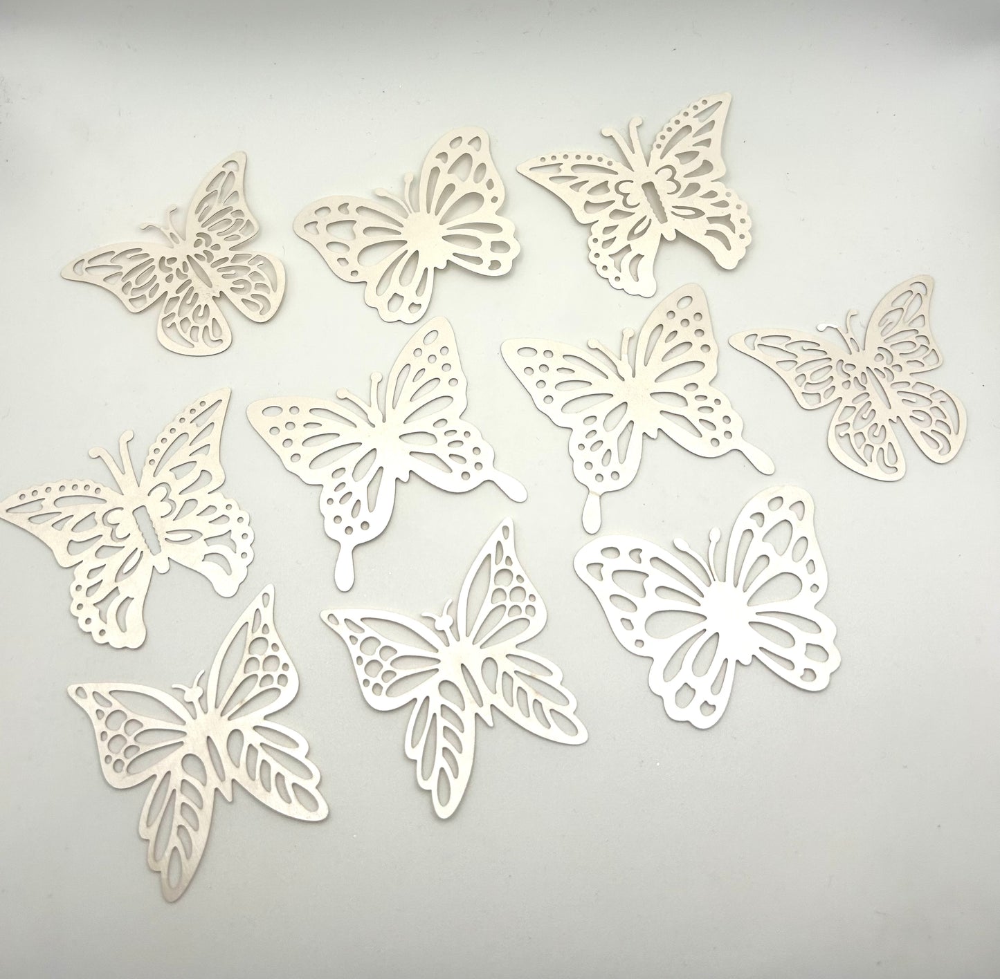 White pearlized butterflies