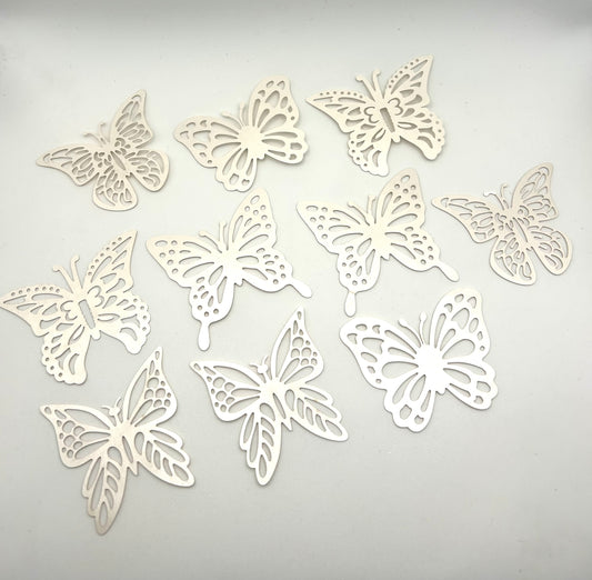 White pearlized butterflies