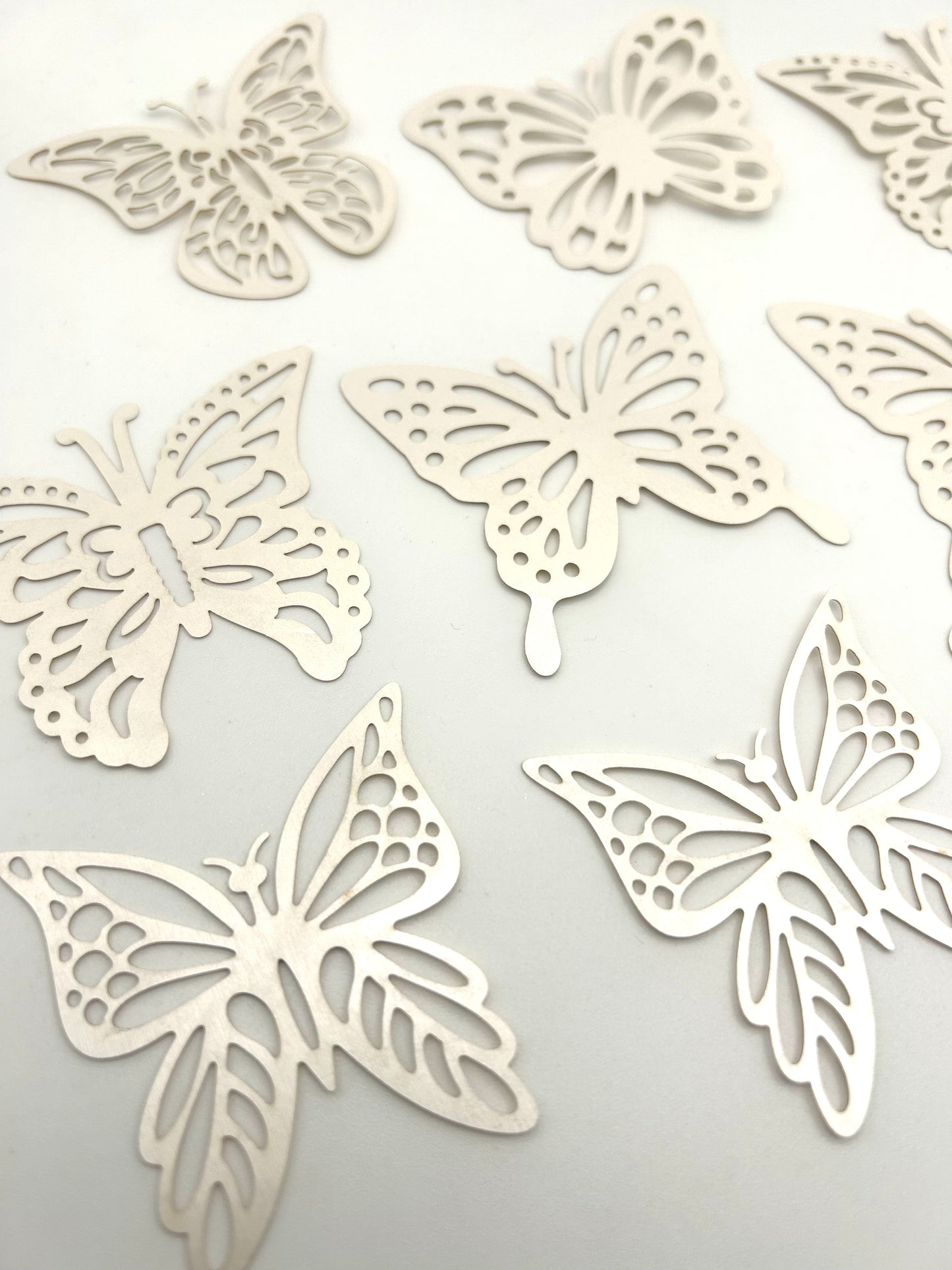 White pearlized butterflies