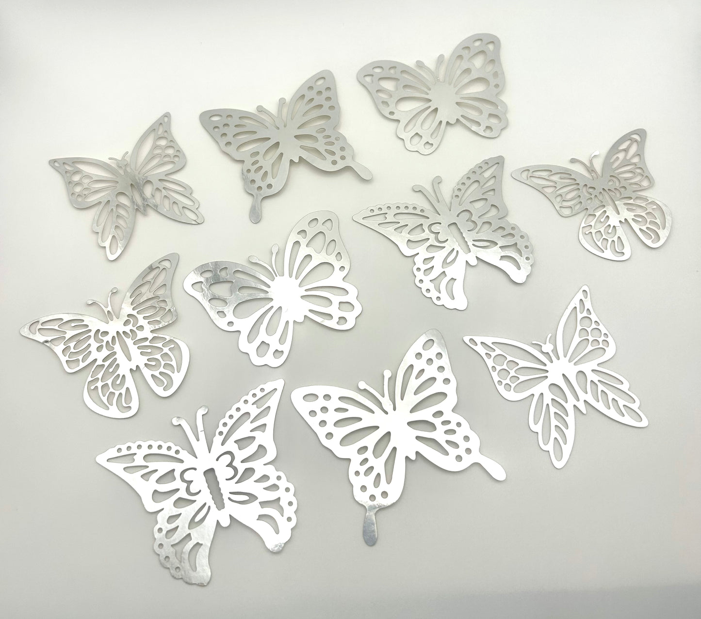 Metallic Silver butterflies