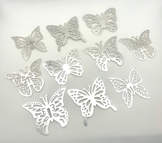 Metallic Silver butterflies