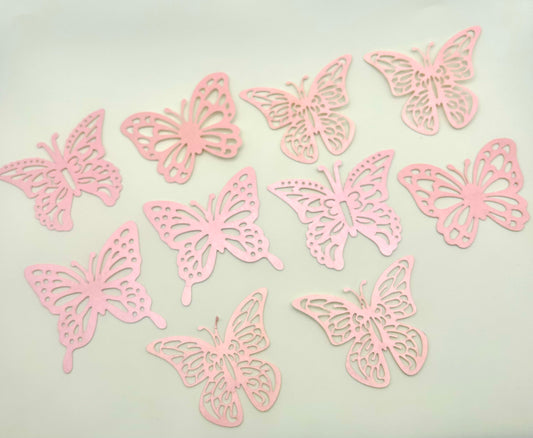 Pearlized baby pink butterflies