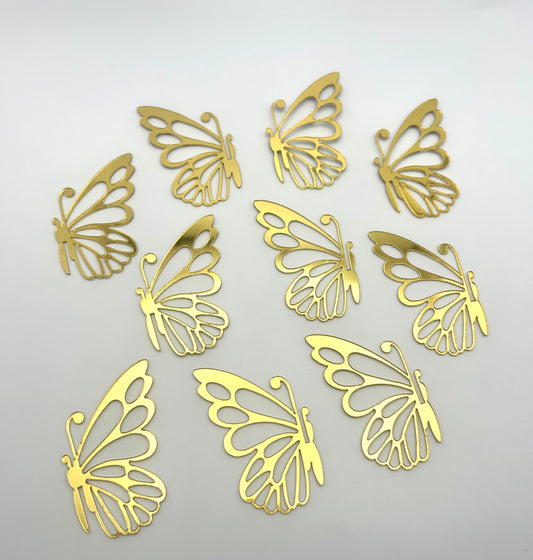 Half Gold Acrylic butterflies