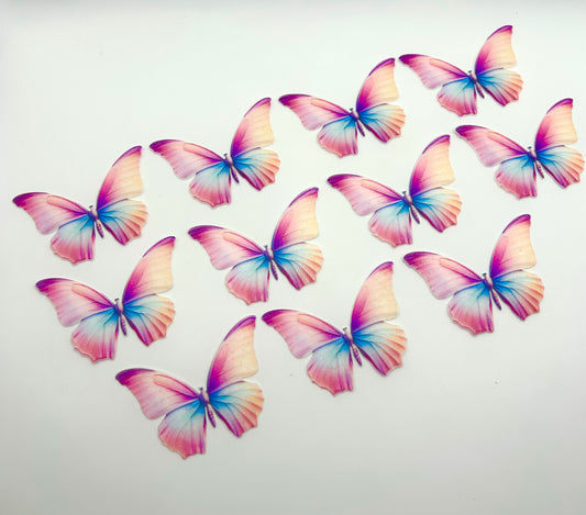 Edible butterflies- Pink Multi-coloured