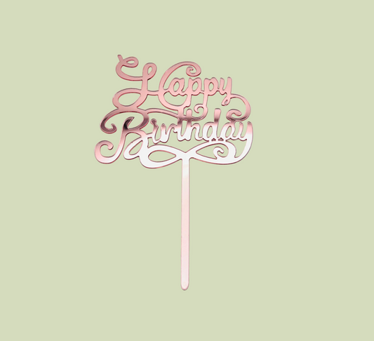 Curly Happy Birthday-Rosegold