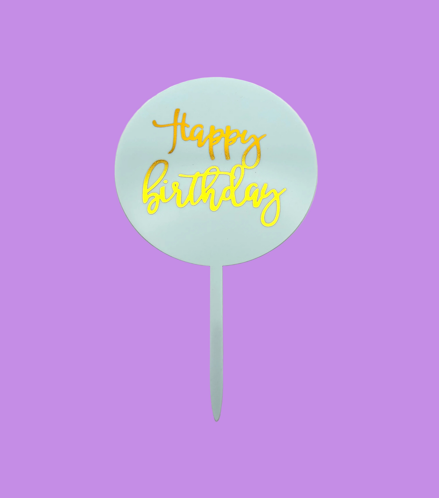 Circle light blue Happy Birthday